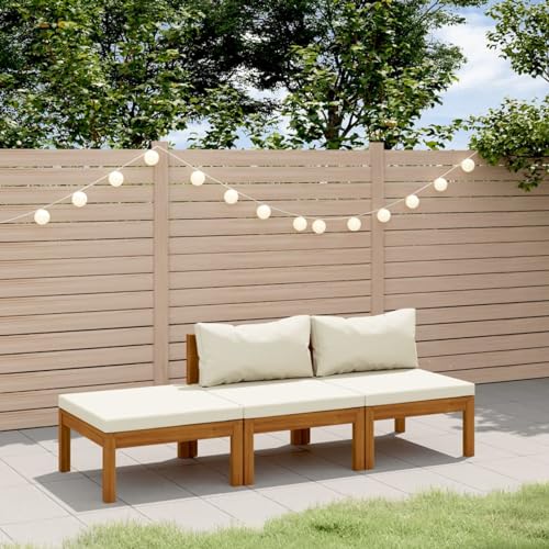 🛒【Set di Mobili da Giardino】Il set di divani è resistente, robusto e durevole, poiché caratterizzato da un telaio in legno massello di acacia.