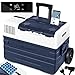KESSER® Kompressor Kühlbox elektrisch Gefrierbox, 42 Liter Mit APP-Steuerung USB-Anschluss 12/24 V 230V, Teleskopstange Räder Kühlschrank Kühlung bis -20 °C für Auto, LKW, Boot, Reisemobil, Camping