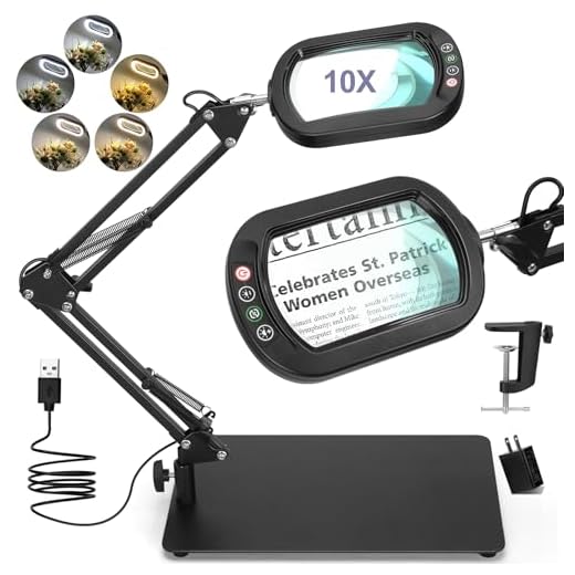 10X Hands-Free LED Magnifying Lamp