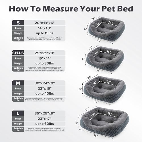 INVENHO Small Dog Bed for Small Dogs, Cat Beds for Indoor Cats Washable, Orthopedic Dog Bed, Warming Soft Calming Sleeping Puppy Bed Durable Pet Bed with Anti-Slip Bottom S(20"x19"x6") - Image 6