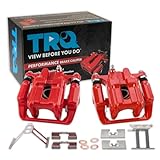 TRQ Rear Brake Caliper Set Painted Red Brackets Compatible with 2001-2003 Acura CL 1999-2008 TL 2003-2011 Honda Element