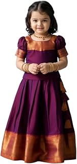 R P CREATION Silk Lehenga Choli for Girls | Pattu Style Traditional Ethnic Wear Dress | Wedding Party Navratri Outfit Shor... Price In India