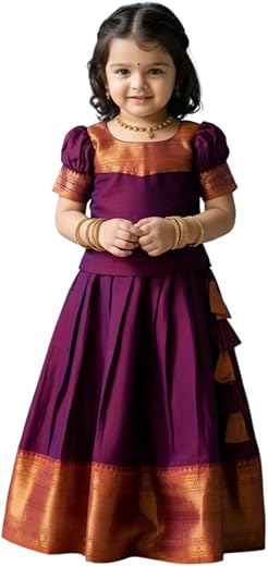 R P CREATION Silk Lehenga Choli for Girls | Pattu Style Traditional Ethnic Wear Dress | Wedding Party Navratri Outfit Shor...