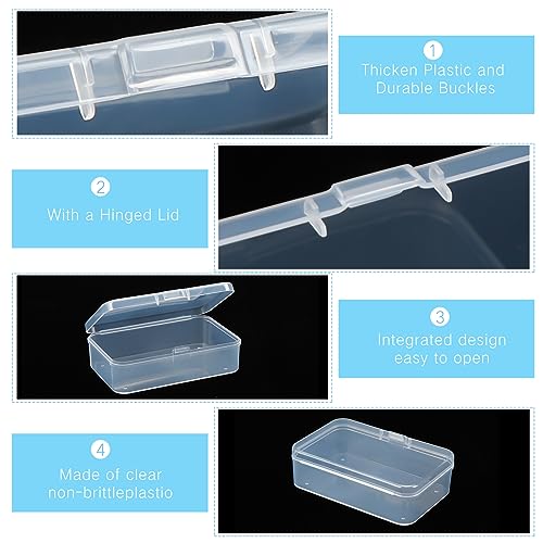 Image of Blulu 13 Pieces Small Bead Organizers Plastic Bead Storage Containers with Lids Mini Clear Storage Cases Transparent Craft Boxes for Jewelry Diamonds DIY Art Craft Accessory(3.3 x 2.2 x 1 Inch)