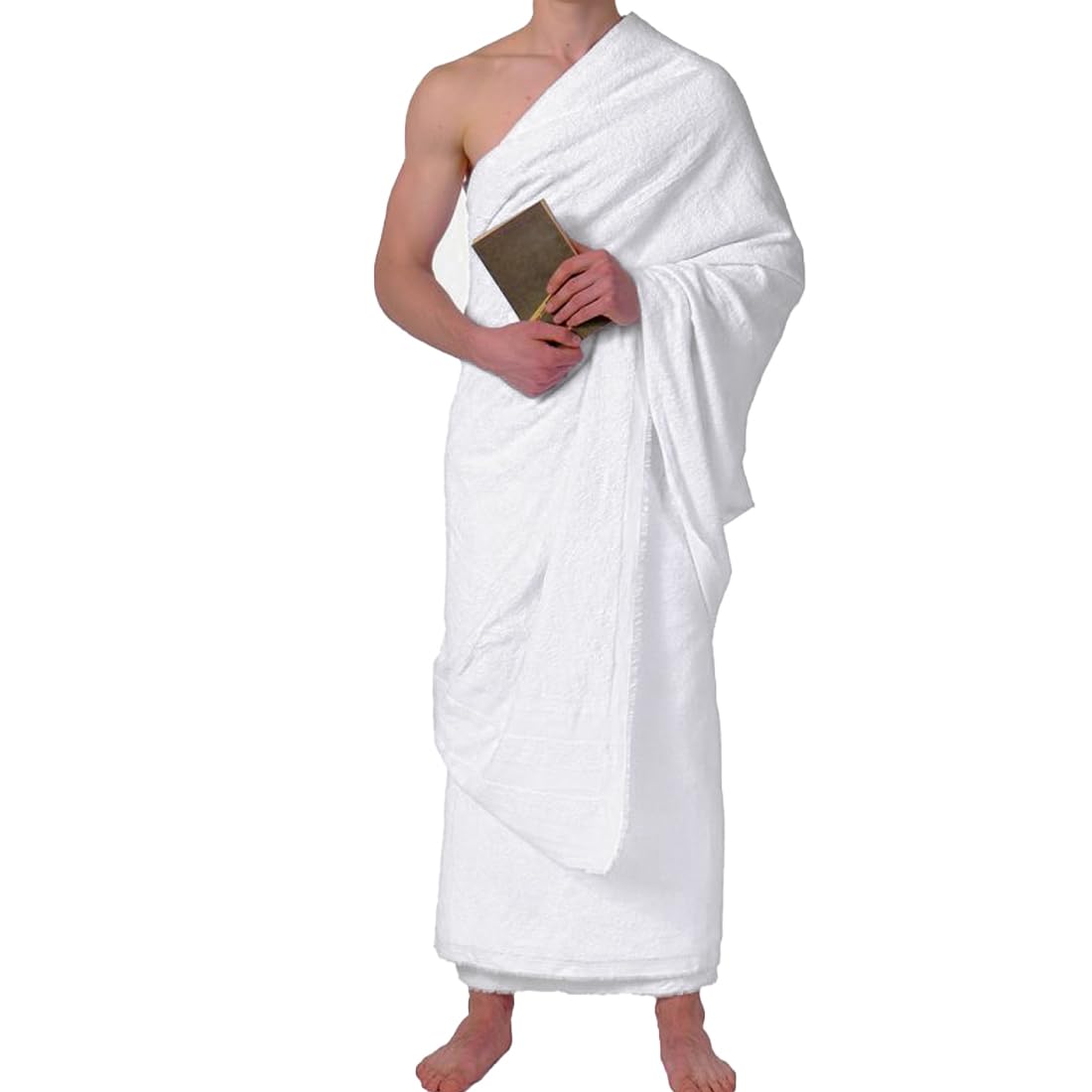 Men's Ihram Ehram Ahram Set for Hajj and Umrah Pilgrim Scarf Hajj Clothing for Men 2 White Towels Islamic Turkish Clothing for Men Umrah White Hajj Gifts