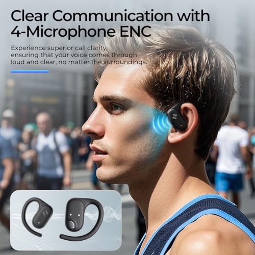 Havit OWS915 Open-Ear Headphones, 64H Playtime Open-Ear Earbuds with IPX5, Deep Bass, Powerful Sound Wireless Bluetooth Headphones - Image 5