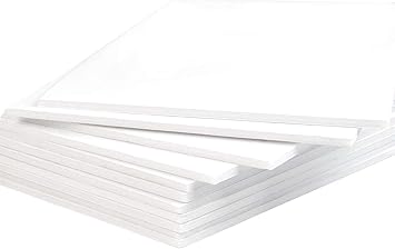 Mat Board Center, Pack of 10 Acid-Free Foam Boards, 9x12 inch White Foam Boards, 1/8" Thick