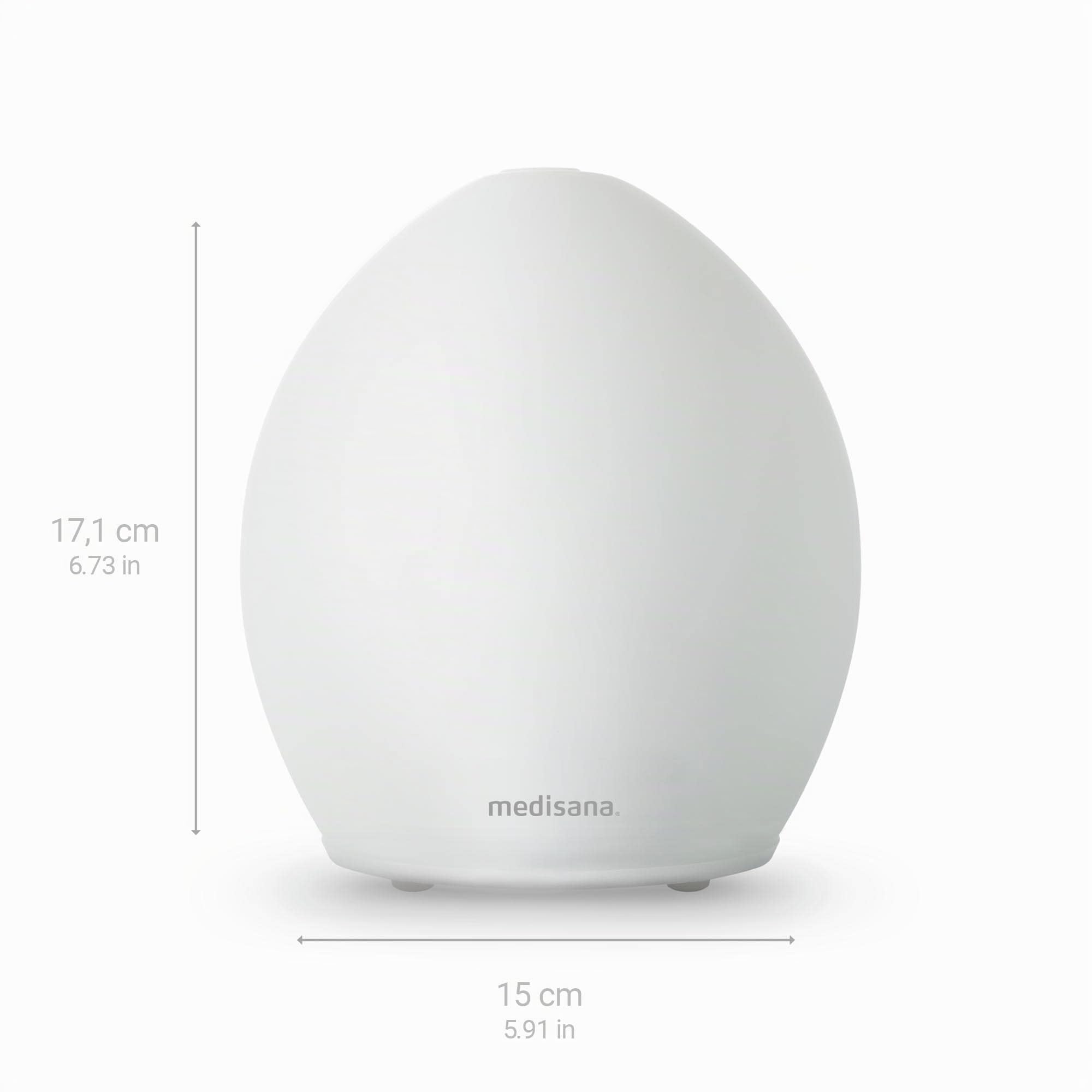 medisana AD 630 difusor de aromas, difusor aceites esenciales | con luz de bienestar y timer, humidificador con tecnología ultrasónica para una agradable fragancia ambiental