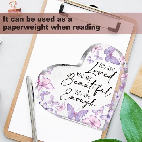 Image of Inspirational Butterfly Gifts for Women, Christian Gifts for Women, Butterfly Decorations for Coworker Friend, You are Loved You are Beautiful You are Enough Positive Plaque