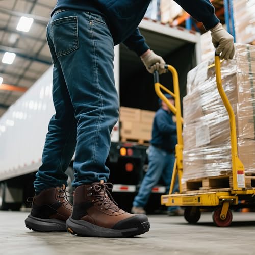 Image of NORTIV 8 Composite Toe Boots for Men - Waterproof Lightweight Non-Slip ASTM F2412-24 & ASTM F2913-24 Safety Work Boots for Warehouse & Construction, VaporGuard-Nano