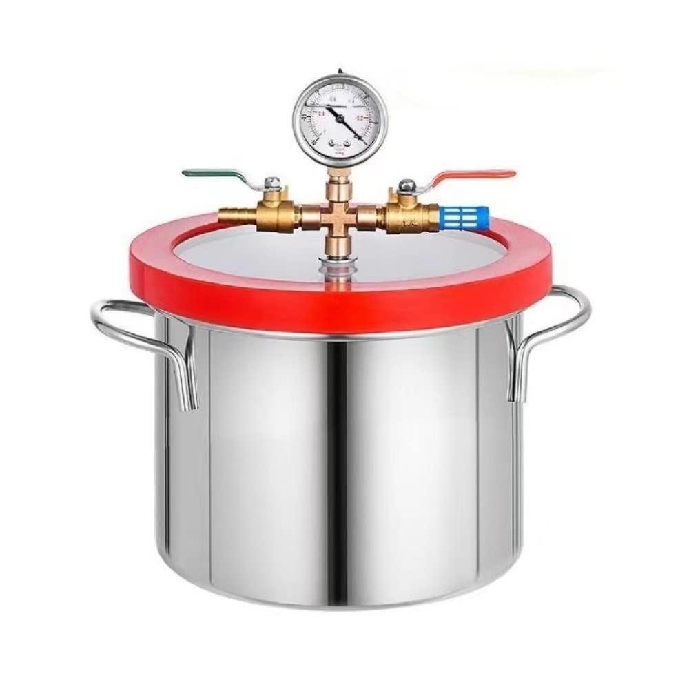 Vakuumkammer, Edelstahl, Vakuum-Entgasungskammer, Acryl-Deckel, wärmebehandelte Silikon-Deckeldichtung (18 Liter)