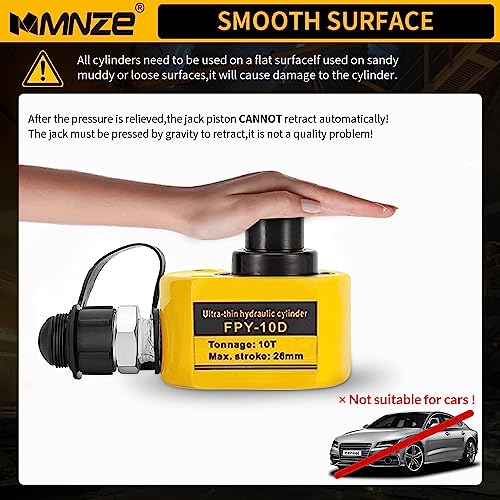 Image of 10T 26mm /1.0 inch Stroke Hydraulic Cylinder Low Profile Jack Multi-Section Ram Jack Lifting Cylinder for Machinery Ship Bridge Construction