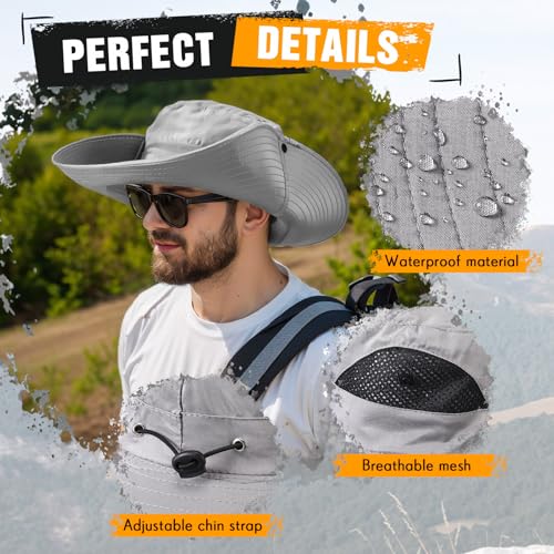 Image of Shyyween 3 Pcs Oversize XXL Sun Hats for Men Big Head Large Wide Brim Hats UPF 50+ Sun Protection Outdoor Fishing Gardening