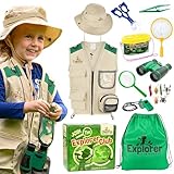 Cheerful Children Toys Entdecker Set – Insektenfänger-Kinderkostüm mit Entdeckerhut & Weste – für Jungen & Mädchen 3–7 Jahre, Outdoor-Garten-Safari, Natur, Zoo-Keeper, STEM-Bildungsspielzeug