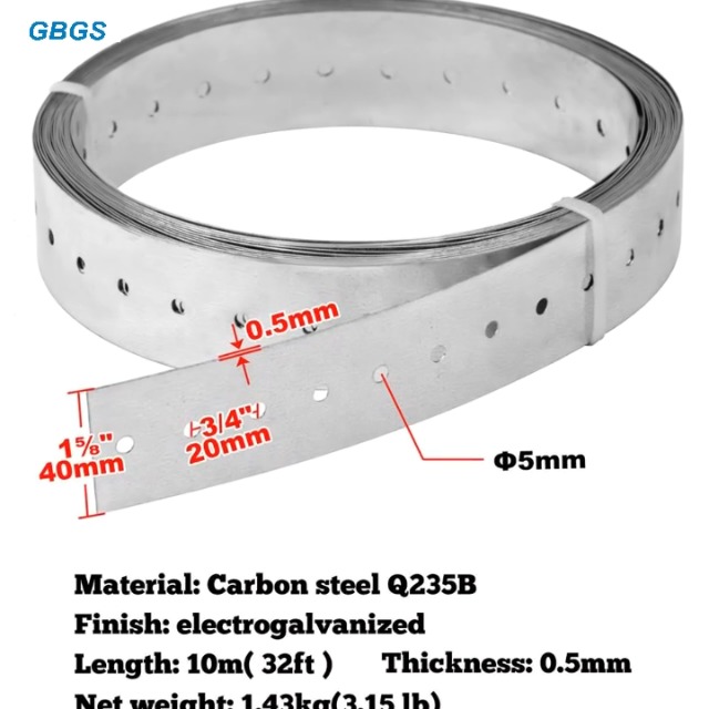 GBGS 32ft Perforated Strap Tie Brace,1-5/8