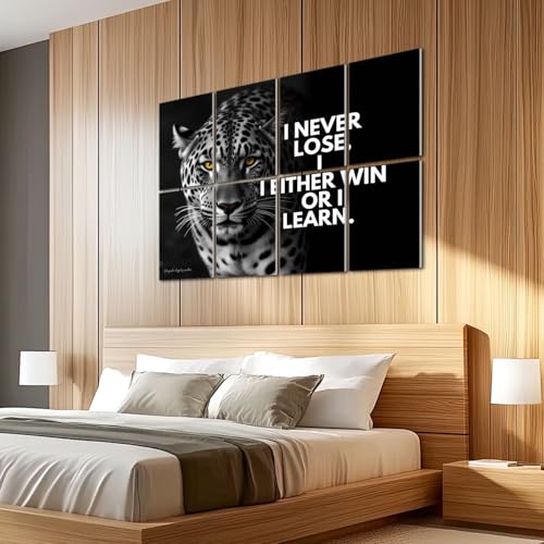 Paquete de 8 paneles acústicos decorativos VVLUXIDECO con diseño de león inspirador, autoadhesivos, para estudio de grabación y oficina, 48"x32" miniatura 5