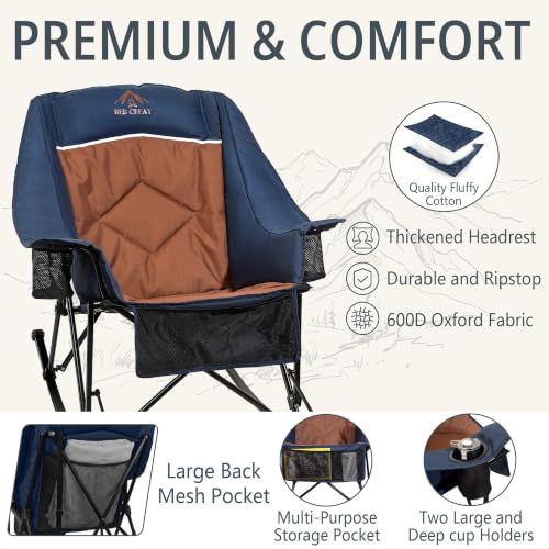 Silla mecedora de camping plegable para adultos RED CREAT modelo RC-ROCK con capacidad 400 lbs color Navy miniatura 7