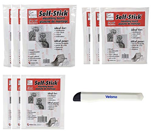 Pres-On Pres On Mounting Board 10-Piece Bundle, (3) 9x12 Boards B9, (3) 8x10 Boards B8, (3) 5x7 Boards B5, (1) Velono Utility Knife