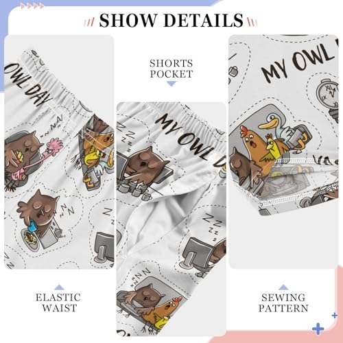 My Owl Day Boys Long Pants Soft Trousers Elastic Waist Kids Lounge Bottoms with Pockets S-XL4