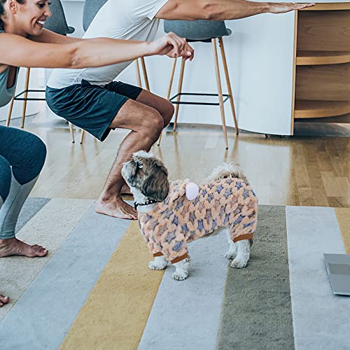 Dafuen Dog Pajamas Medium Sized Dog 2 Pack Flannel Small Dog Sweater Hoodie Winter Warm Puppy Clothes Plush Cute Pet Jumpsuit Cat Onesie Outfit Apparel Coat (Large, 1) #TOP2