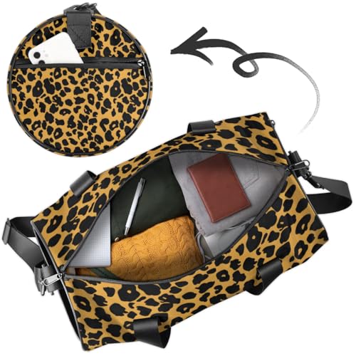 Lightweight Travel Duffle Bag Leopards Print Gym Bag for Women Men Stylish Small Duffle Bag for Fitness Yoga Travel Overnight Sport3
