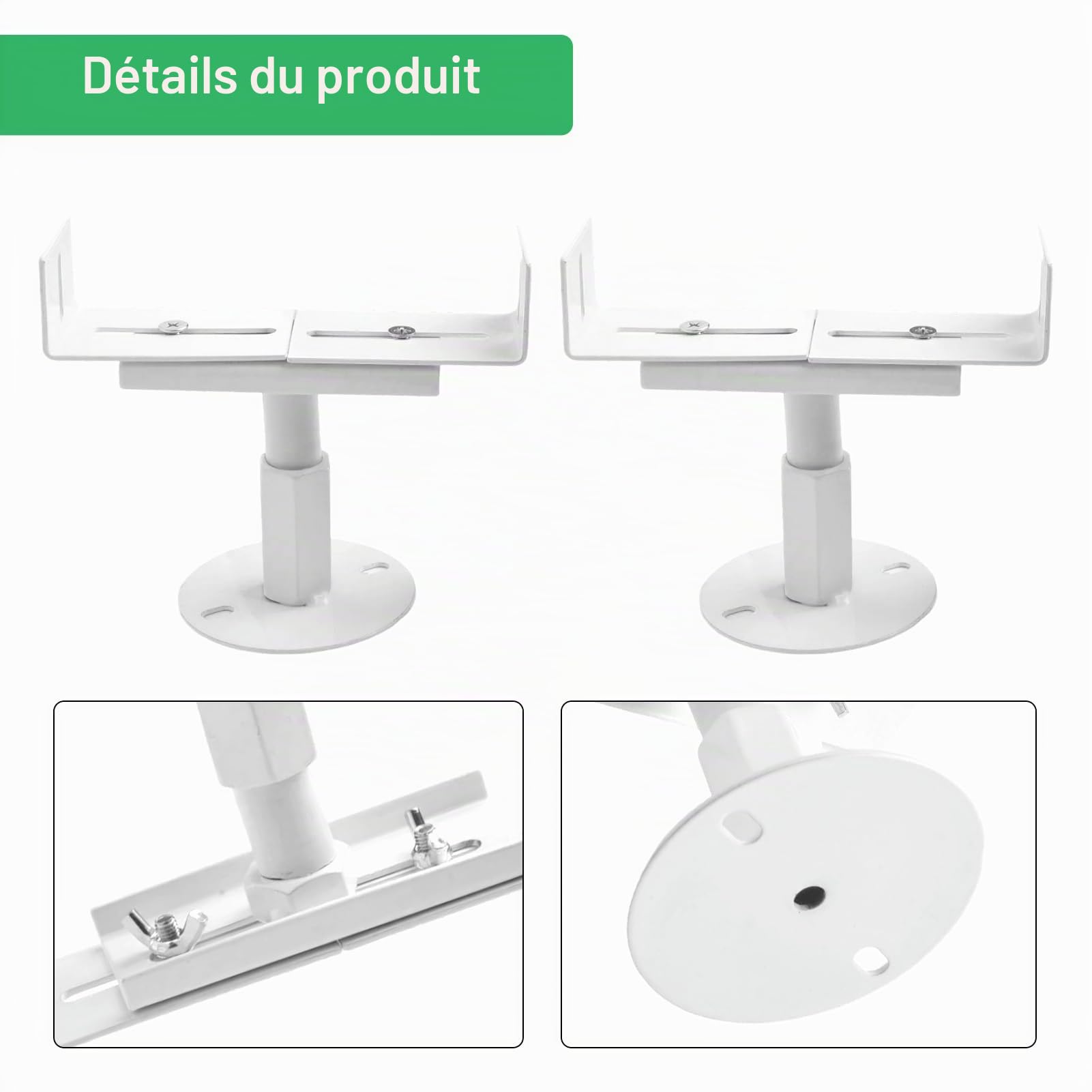 Lot de 2 pieds de radiateur en aluminium, Résistance au Brouillard Salin, hauteur réglable de 11 à 16 cm, style architectural traditionnel, pour le positionnement vertical des radiateurs en fonte