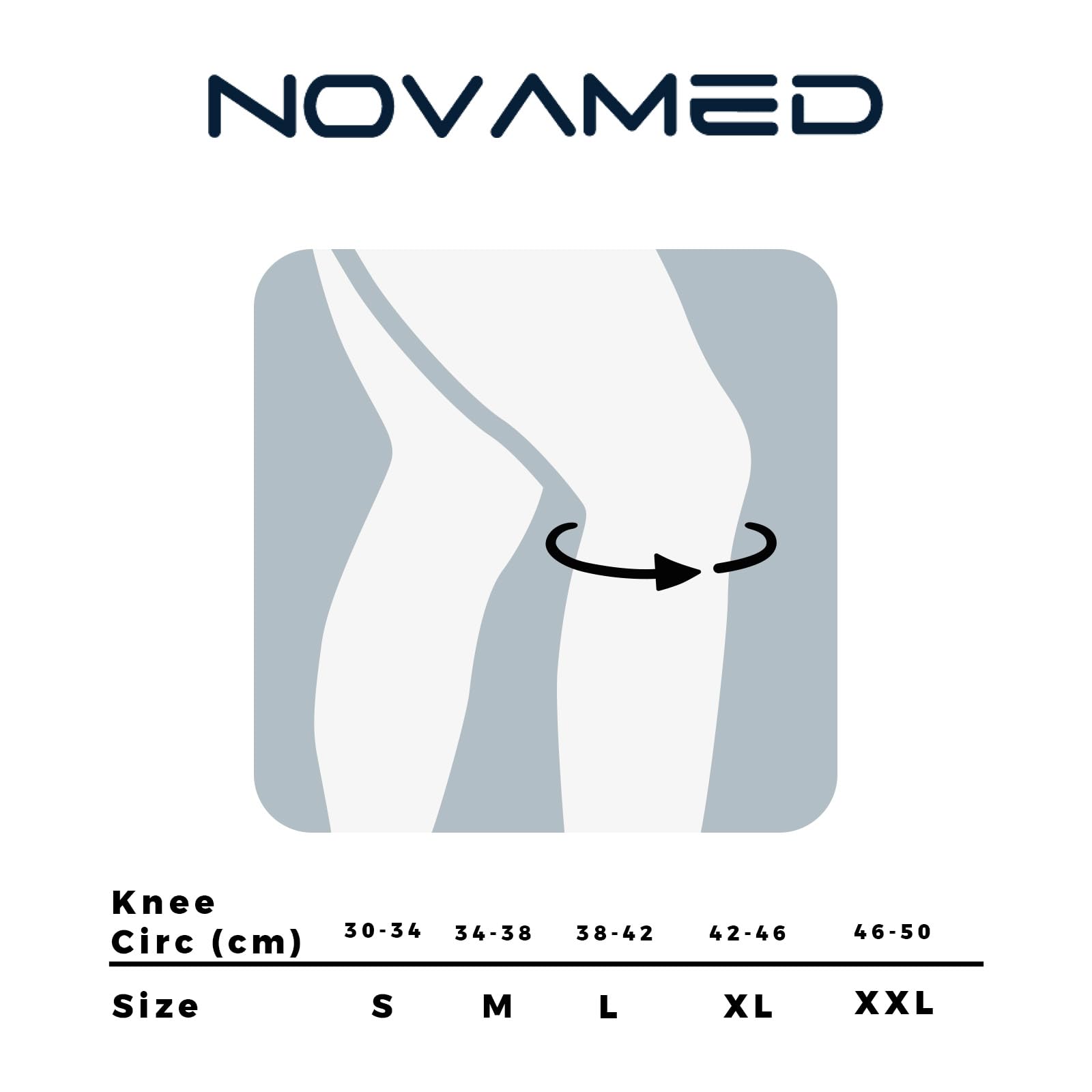 NOVAMED Knieorthese mit Gelenkschienen – Verstellbare Kniebandage bei Knieinstabilität, Bandproblemen und Arthrose – stabilisierende Kniestütze für Sport, Alltag und nach Operationen