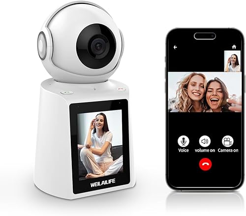 WEILAILIFE Video de 2 vías Cámara de seguridad inalámbrica para perros para mascotas, cámaras de vigilancia WiFi para el hogar, cámara de seguridad