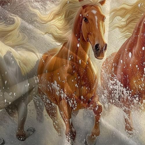Housse de couette cheval blanc 3D super king microfibre 260x220