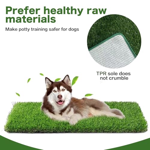 Kunstrasen Outdoor Hundeklo, 71x46 cm Wiederverwendbare Hundetoilette Hochdurchlässige Weich Langlebig, Welpentoilette Trainingsunterlagen für Hunde Balkon Zuhause Wohnung Rasen Dekoratio
