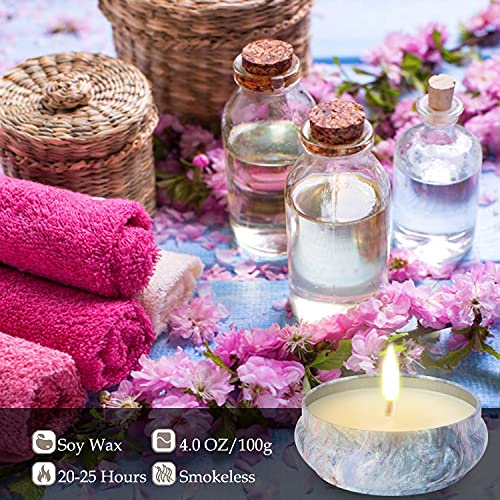 TOUVE Geurkaarsen, cadeauset, cadeaus voor vrouwen, 4 x 4,0 oz, sojawas, aromatherapie, kaarsensets voor stressvermindering en ontspanning van het lichaam, cadeaus voor Kerstmis, verjaardag, Valentijnsdag, badkamer, yoga - Image 6