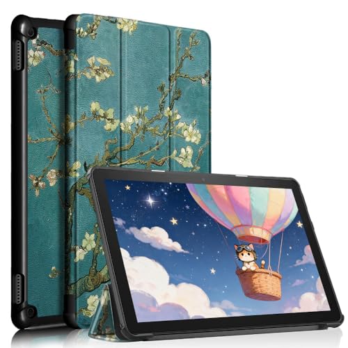 Coque tablette LG10 fleurie pour le bureau et les voyages - Protection fine 10"