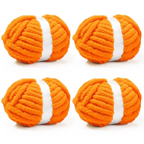 Inhand 4 Pack Chunky Chenille Yarn for...