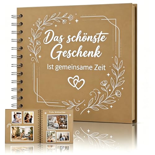 Fotoalbum Klein Scrapbook DIY-Geburtstagsgeschenk Muttertag Valentinstag Weihnachten Hochzeitstag und Hochzeit Geschenk Gelb Fotoalbum zum Selbstgestalten(Einkleben 20.5x20.5cm 20Blatt40Seiten)
