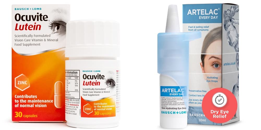 Buy Ocuvite Lutein and Artelac Every Day Bundle, Eye Supplement s with Lutein, Zinc, Copper, C
