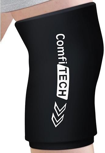 Miniatura 9 de ComfiTECH Manga de compresión de rodilla extragrande para lesiones, compresión, paquete de hielo de gel flexible, terapia fría reutilizable para