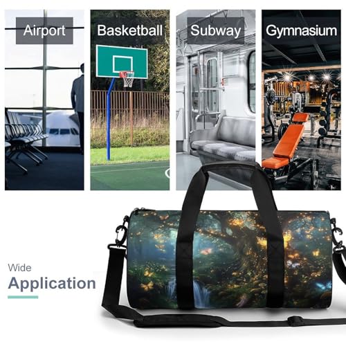Forests Fairy Magical Tree Sports Gym Bag Travel Duffel Workout Bag with Adjustable Strap3