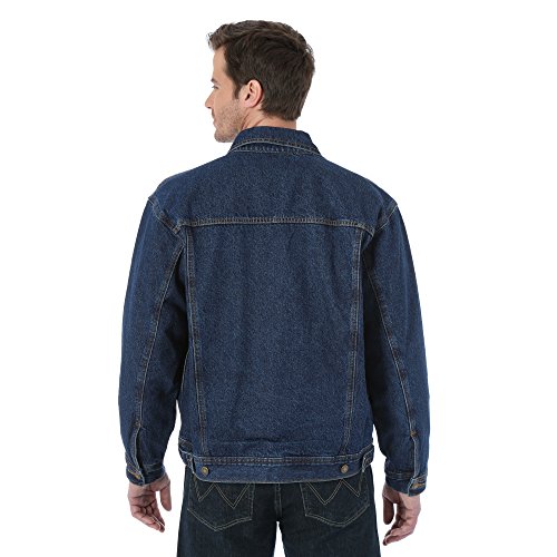 Wrangler Men's Rugged Wear Flannel Lined Jacket, Antique Navy, Large