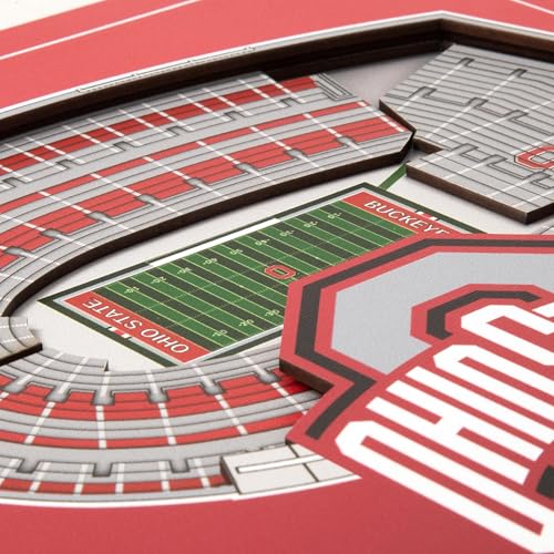 Image of YouTheFan Officially-licensed NCAA Stadium Series 3D Wall Art - multi-layer team stadium replica, detailed sports fan gift, indoor decor