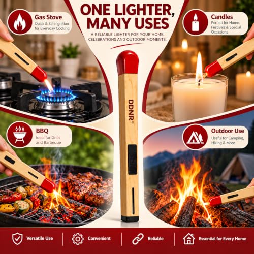 Image of Match Stick Shaped Butane Lighter for Gas Stove with Long Handle | Multipurpose Use Gas Burner, Kitchen & Candle Use, Mandir, Refillable Design Gift for Navratri, Diwali, Office