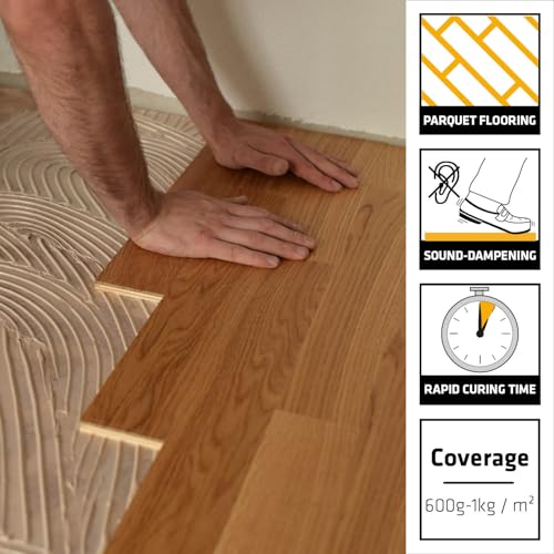 Image of SIKA - Wood Floor Adhesive - 54 Parquet - Fast-Curing bonding Agent - Trowel Application - Flexi-Polyurethane - Solvent-Free - 13 kg - Brown