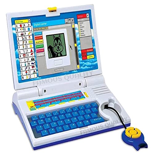 Image of english learner educational notebook / laptop with mouse control- Multi color