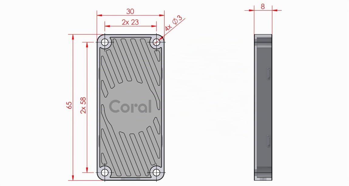 seeed Studio Coral USB Accelerator Accelerator Coprocesseur pour Raspberry Pi et Autres Ordinateurs embarqués monocarte