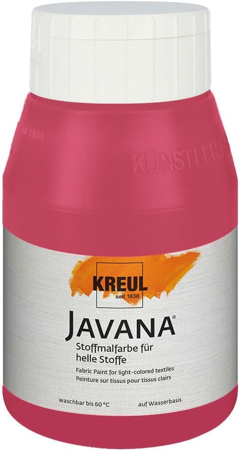 KREUL 90538 – Translucent Ruby Textile Paint 500 ml JAVANA TEX