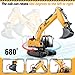 Shemira Remote Control Excavator, 13 Channel RC Excavator Toy for Boys 3-5 4-7 8-12 Year Old, 2.4Ghz RC Construction Vehicles with Metal Shovel & Light & Sound, Kids Christmas Birthday Gifts