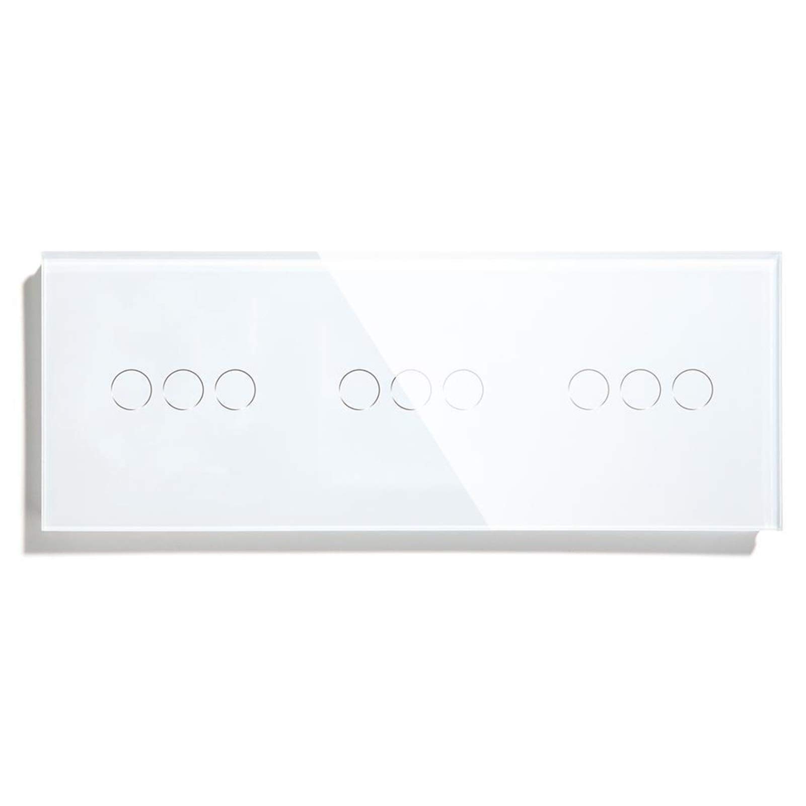 Interruptor Tactil, Interruptor Tactil Pared Interruptores de luz táctiles Panel de vidrio Touch Sensor Sensor Interruptor de pared 9gang 1way interruptores Dark Blacklight Blanco Black Golden 300W(Wh