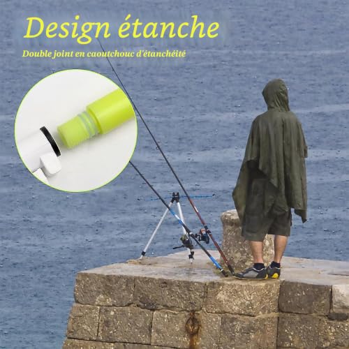 AOUZOVLI Lot de 6 détecteurs de touche pour la pêche, bâtons lumineux LED étanches et durables, accessoires de pêche, parfaits pour la pêche en mer, la pêche sur rocher et plus encore, avec 6 piles – vue 5