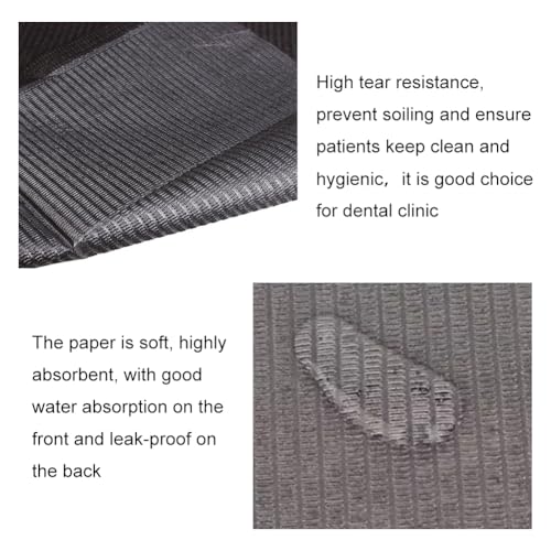 Dental Lätzchen Einweg, 50 Stück Wasserdichte Tattoo Tisch, Tattoo Unterlagen Einweg, Für Nagelstudio, Zubehör Für Nagel Und Wimperntechnik Für Tätowierbedarf (33.5x45cm Schwarz)
