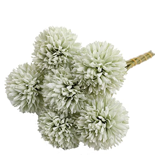 YIXINCHENQI 6Pcs Artificial Flowers, Fake Flowers Plastic Artificial Hydrangea Realistic Flower Arrangements Wedding Decoration Table Centerpieces(Green)