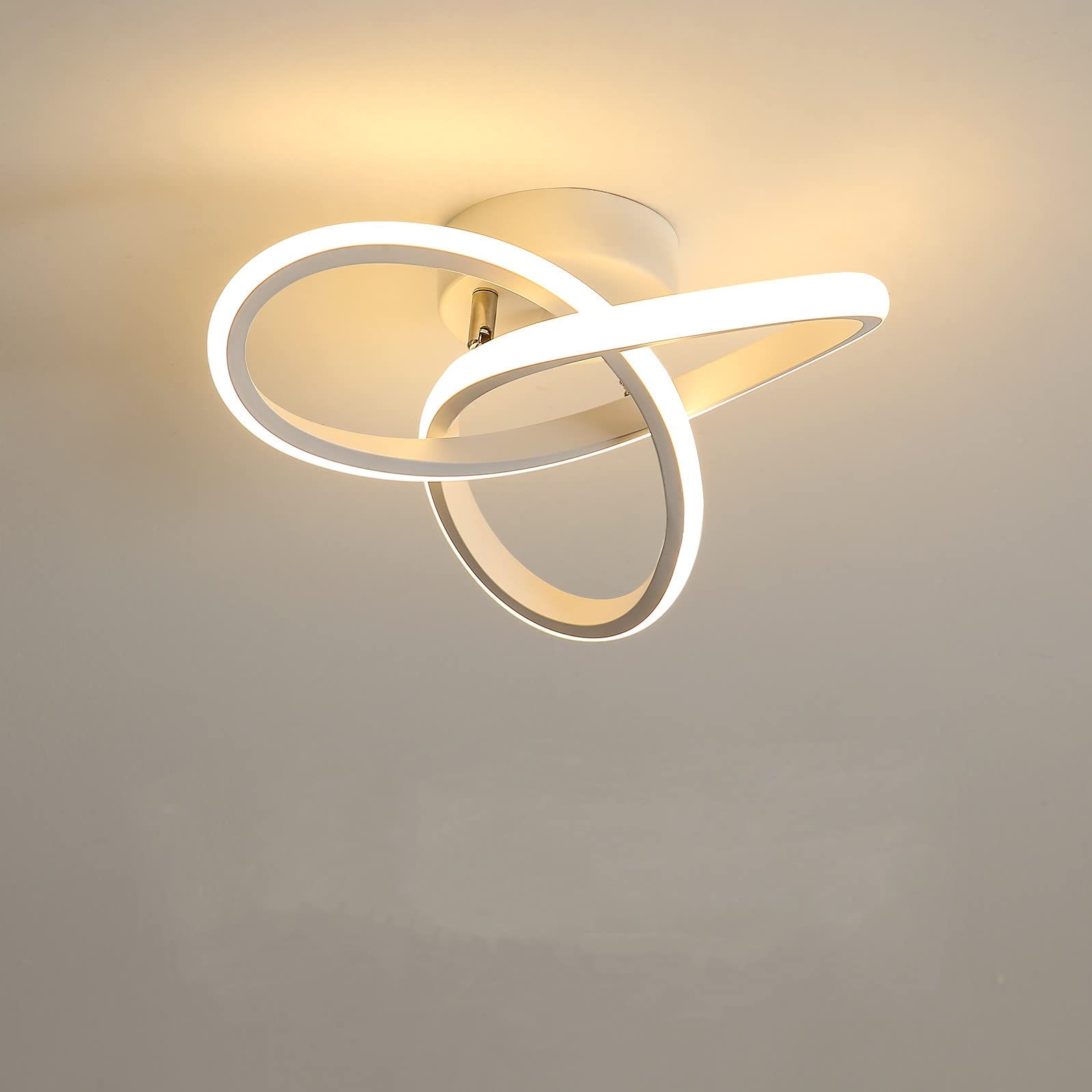 DAXGD Ceiling Lights LED, 20W 2200LM Acrylic LED Ceiling Light, Dimmable White LED Ceiling Light 3000K/4500K/6500K for Bedroom Kitchen Living Room, Diameter 24cm [Energy Class E]